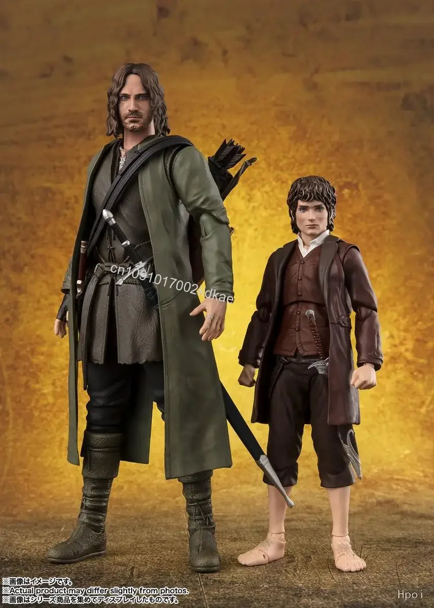 In Stock BANDAI S.H.F The Lord of the Rings Aragorn Frodo Baggins & Gollum Figure Finished Model kit Anime full Action Toy Gift