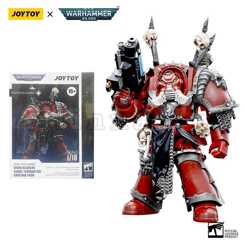 JOYTOY 1/18 Action Figure 40K Word Bearers Chaos Terminator Garchak Vash Anime Military Model