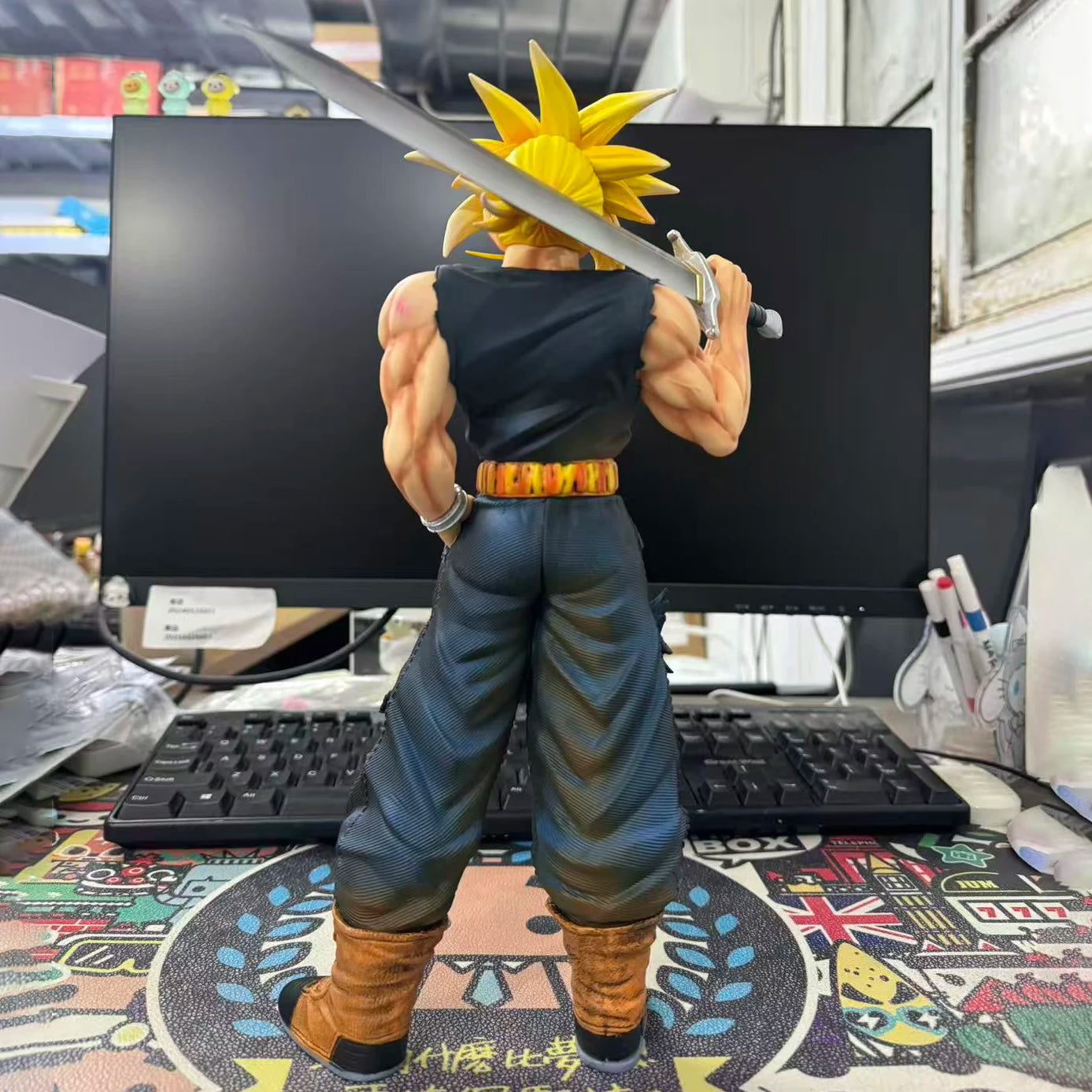 30cm Dragon Ball Z Trunks Figure Replace Heads Future Trunks Super Saiyan Action Figures Collection Mode Toys Gifts
