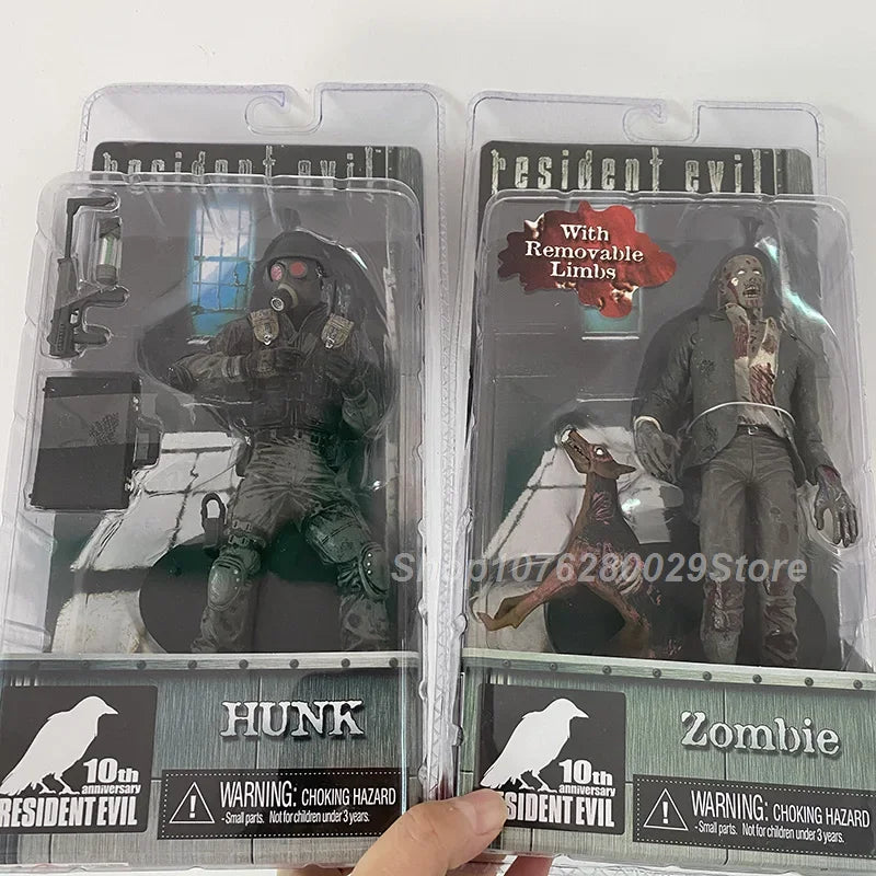NECA Redfield Hunk Zombie With Dog Licker And Walker Chris Redfield Biohazard Executioner Majini Action Figure Model Toys Decor