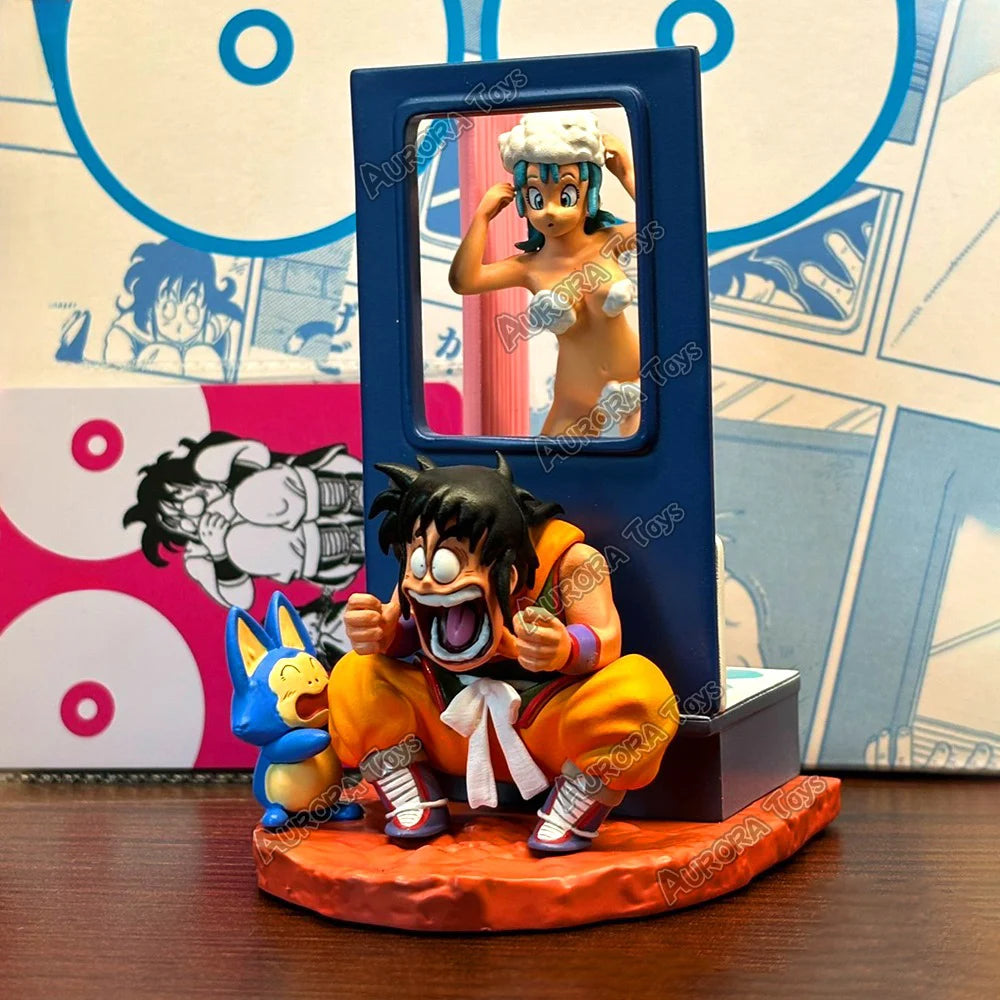 3.54in/9cm Anime Dragon Ball Figure Yamcha Figure Bulma Figure PVC Action Figures Collection Model Toys Gifts