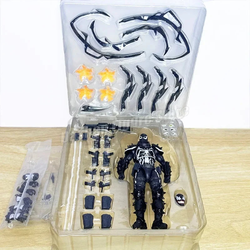 Amazing Yamaguchi Revoltech Agent Venom Action Figure Collection Superhero Eugene Thompson Venom Figurine Model Toys for Gifts