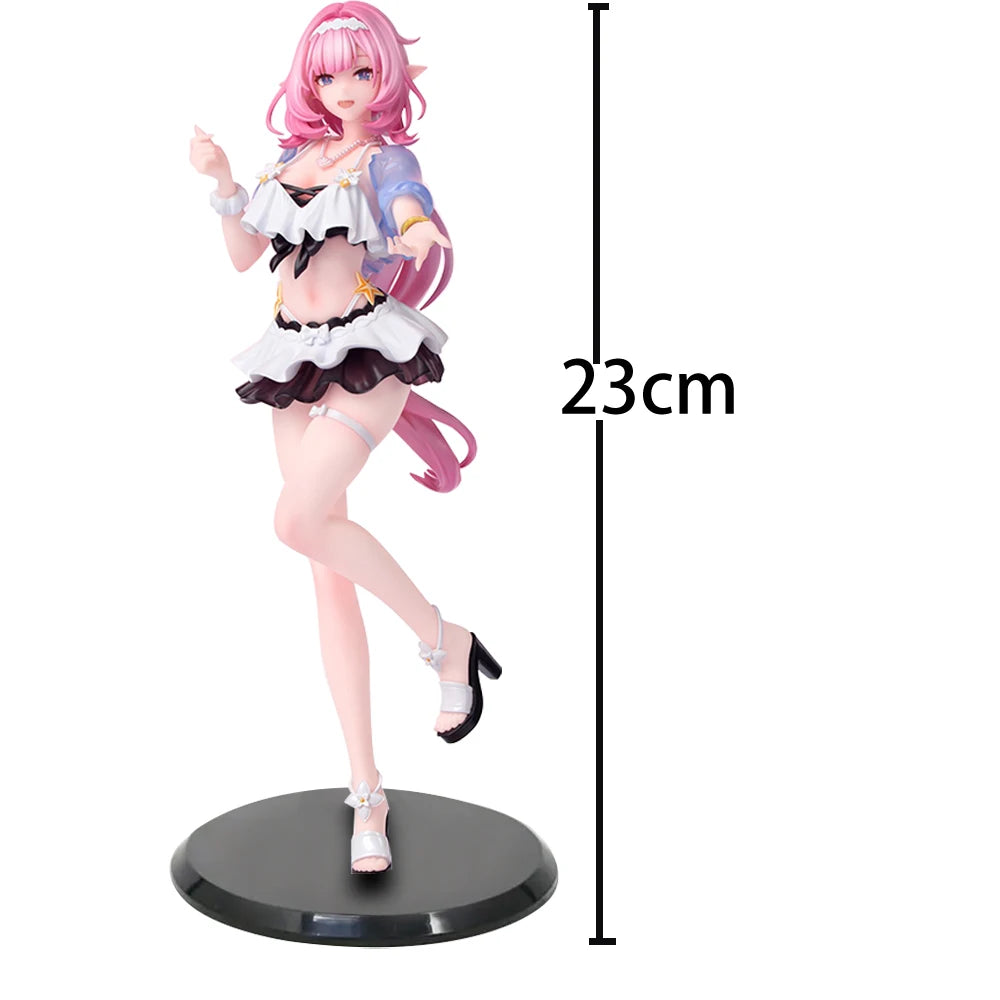 Anime Elysia Figur Sommerfee Figur JK Uniform Mädchen Elysia Actionfigur Desktop-Statue Badeanzug Modell Desktop-Spielzeug Geschenke