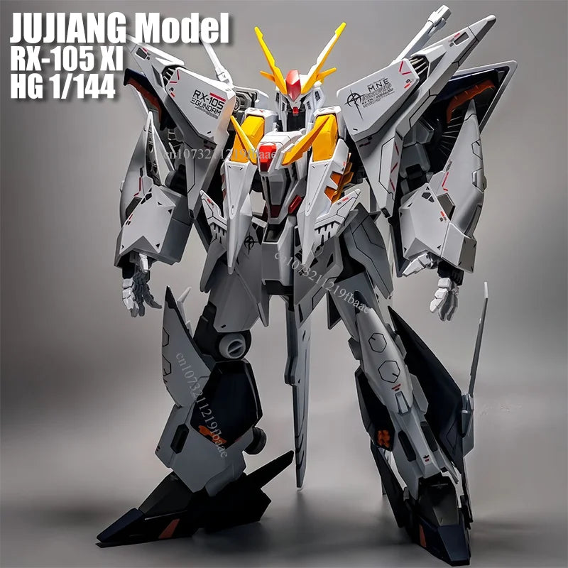 В наличност JUJIANG RX-105 XI HG 1/144 Комплект за сглобяване на модели, играчки, екшън фигурки, пластмасови модели, робот, хоби, детски подарък