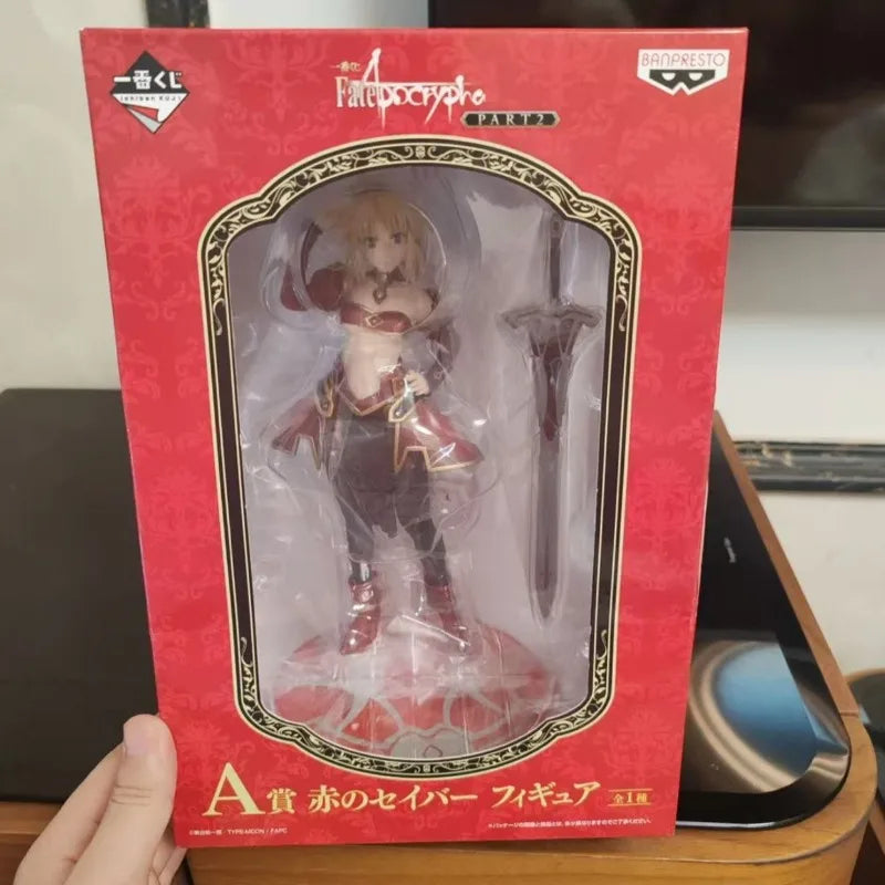 Original Bandai Anime Fate/Apocrypha Ichiban Kuji Jeanne D'Arc Mordred Saber of Red Anime Figures Desktop Ornaments Gifts