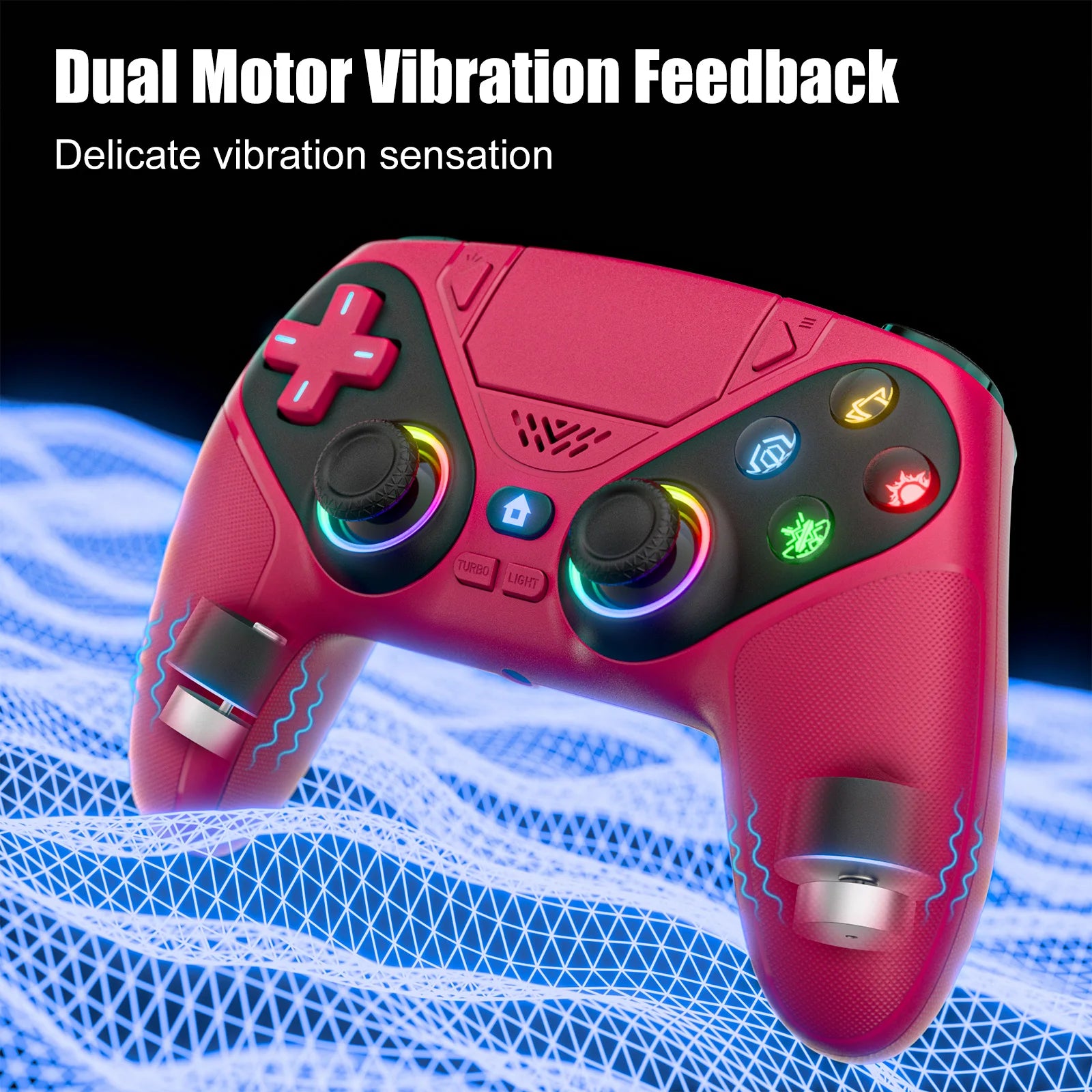 Controller for PS5/PC Gamepads,Gaming Handle Hall Effect Triggers,Game Controllers RGB Turbo Vibration Touch Programmable Button