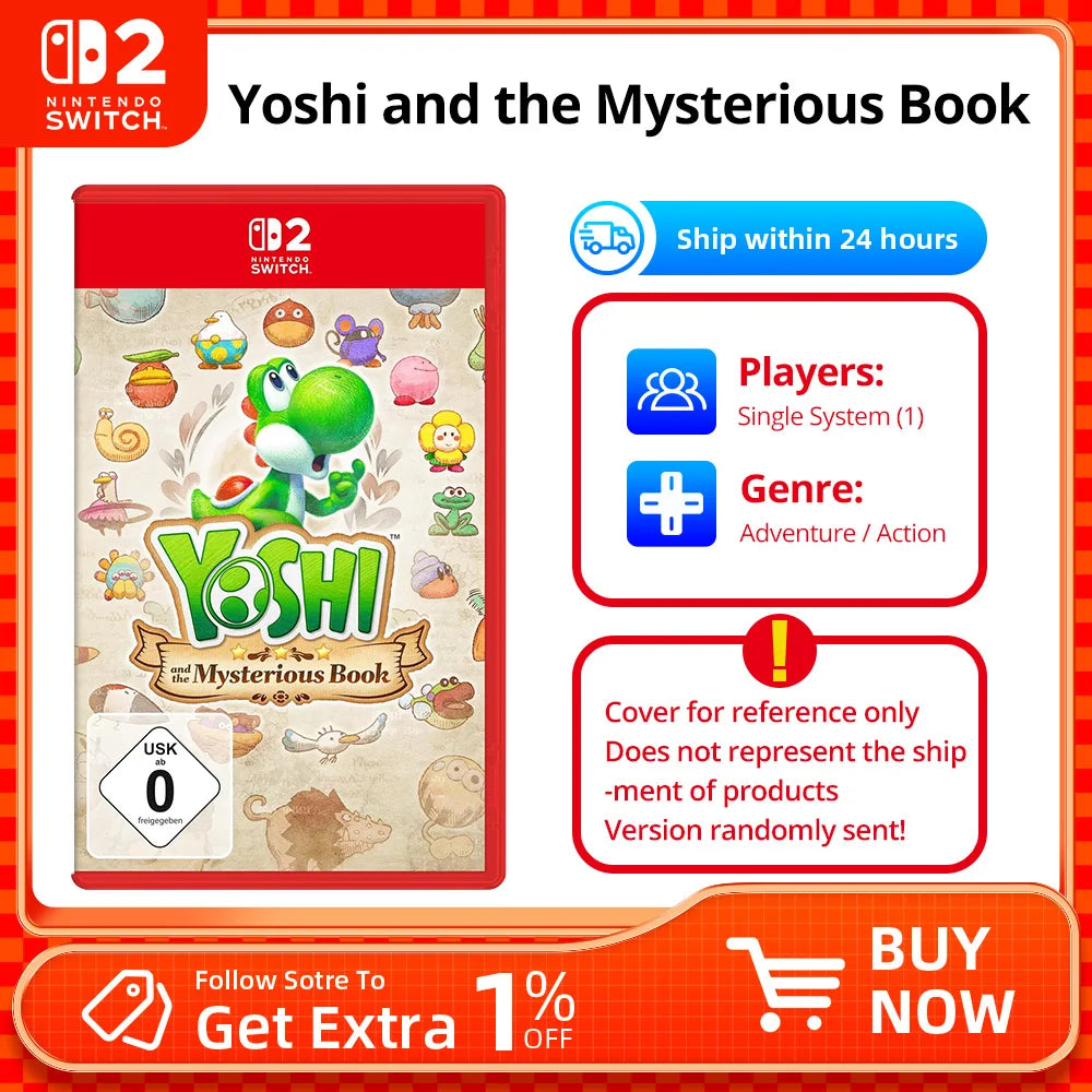 Nintendo Switch 2 -Yoshi™ and the Mysterious Book - Games Adventure Action and RPG Genre Switch 2 Edition