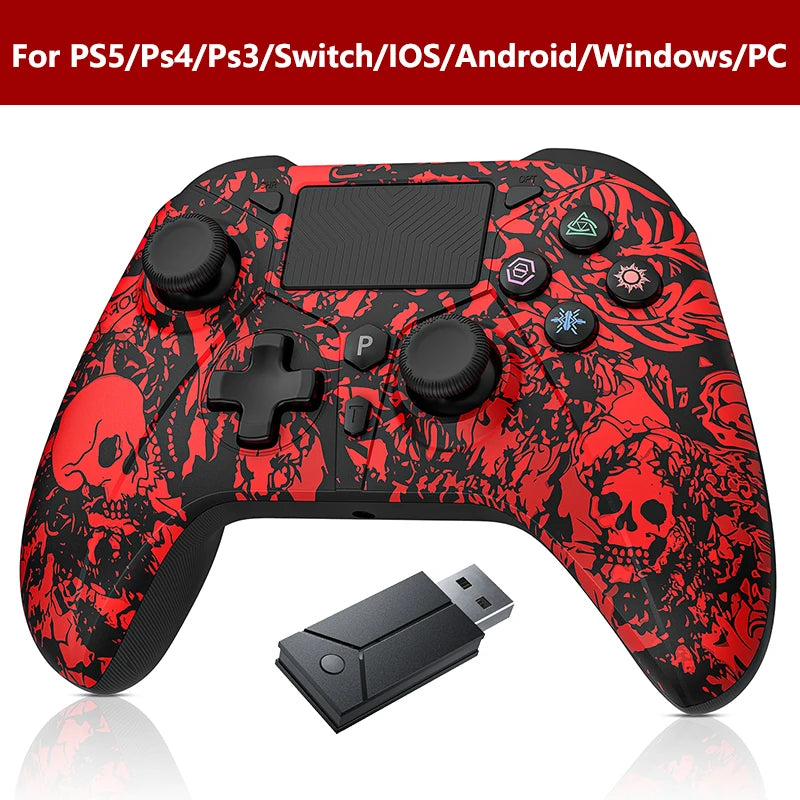 Wireless Controller For P5 With Dual Motor Sensor Touchpad Jack/Turbo/6-Axis Sensor Function, Compatible Ps3/Ps4/Pro/Slim/Ps5/Pc