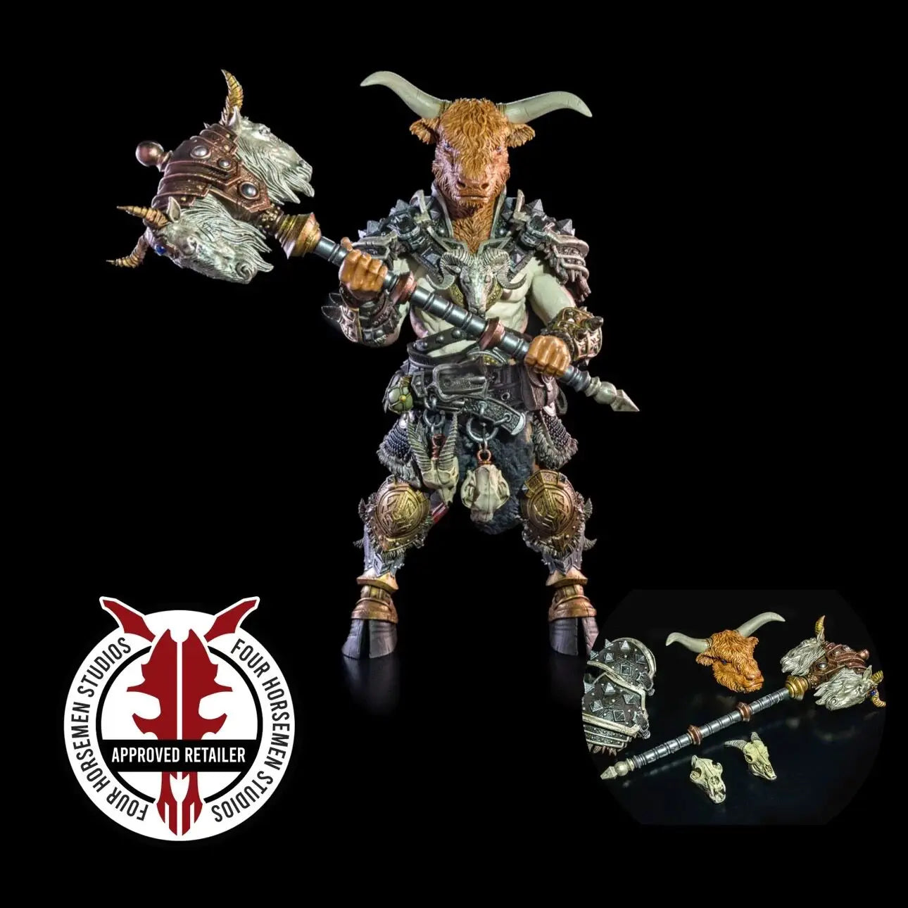 Four Horsemen Studios Mythic Legions Undead Skeleton Spearman Warrior Action Figure With Replaceable Accessories For Collectors