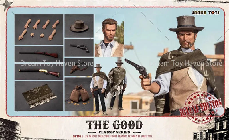 SNAKE TOYS SCB01 1/6 Scale Male Soldier Western Cowboy Luxury Edition Double Headed Carving 12Inch Action Figure Model Toys