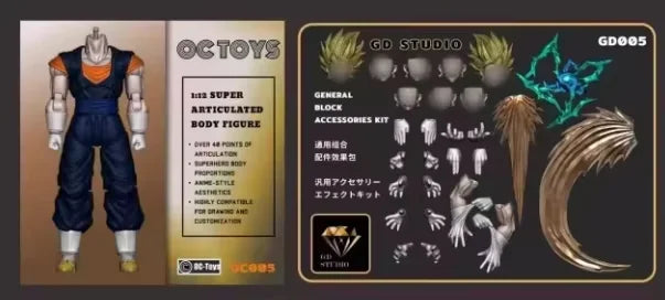 OC Toys Dragon Ball SHF Super Saiyan SSJ Veggetoo Son Goku Vegito 3.0 Figure Body Anime Action Figures Models Gifts Toys