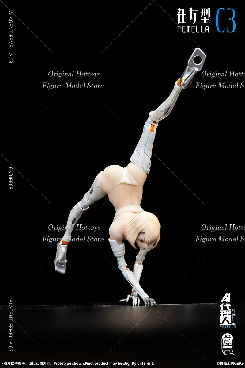 Guke Studio GK01FEC3 1/12 Scale Female Soldier AI Agent Skeleton C3 Full Set 6-inches Action Figure Model Doll Collection