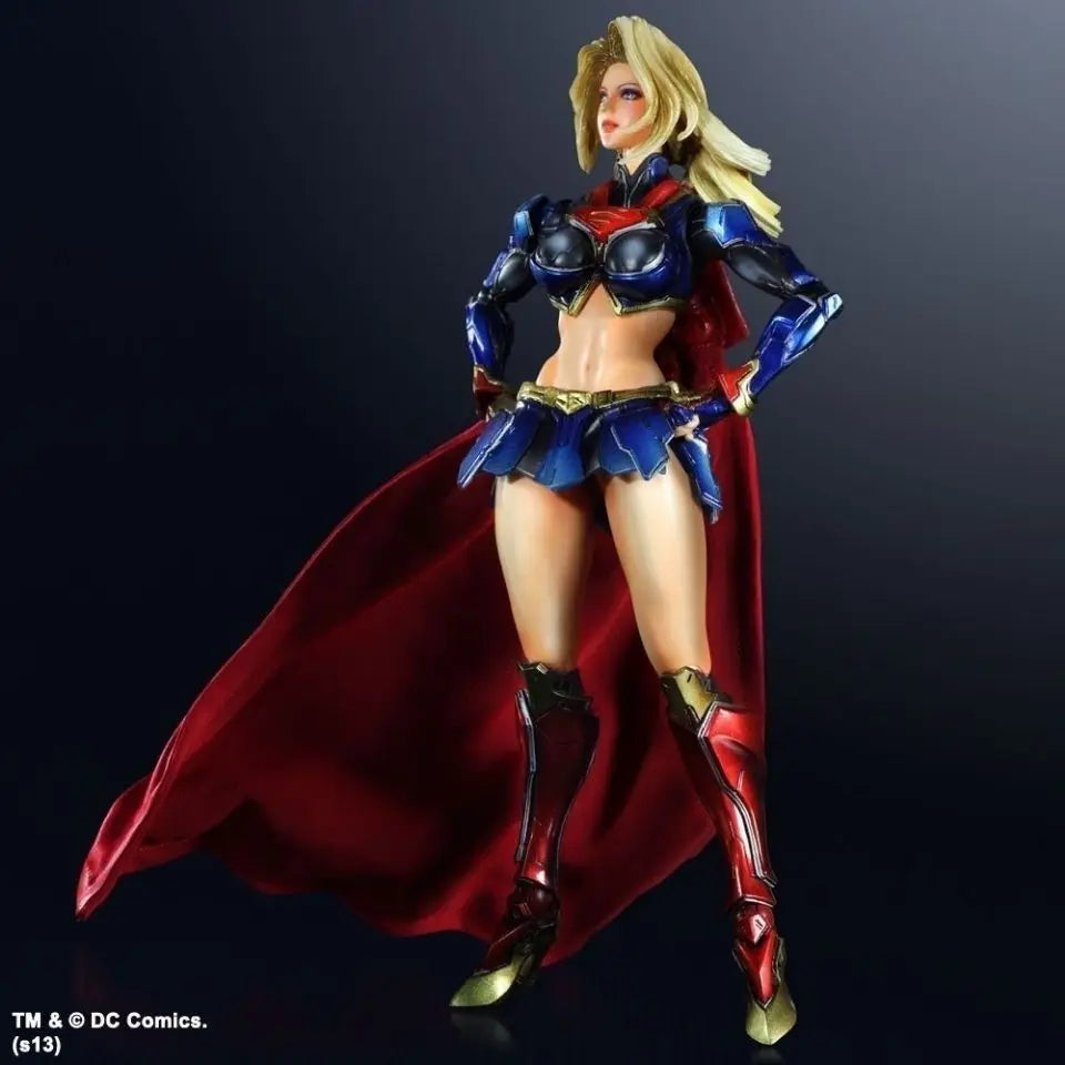 Инвентар Лигата на справедливостта Play Arts Change Supergirl Pa Change Supergirl Super Mobile Кукла Ръчно изработен празничен подарък Анимационен аниме