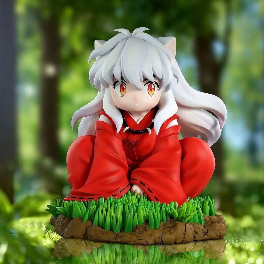 Anime Q Version Sitting Posture Inuyasha Nomi Childhood Sesshoumaru Action Figurine Gk Model Creative Ornament Desktop Toy Gift