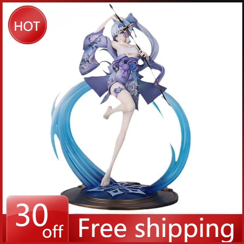 25cm Genshin Impact Anime Game Peripherals Kamisato Ayaka Princess Egret PVC Model Anime Game Figure Simulation Gift for Holiday