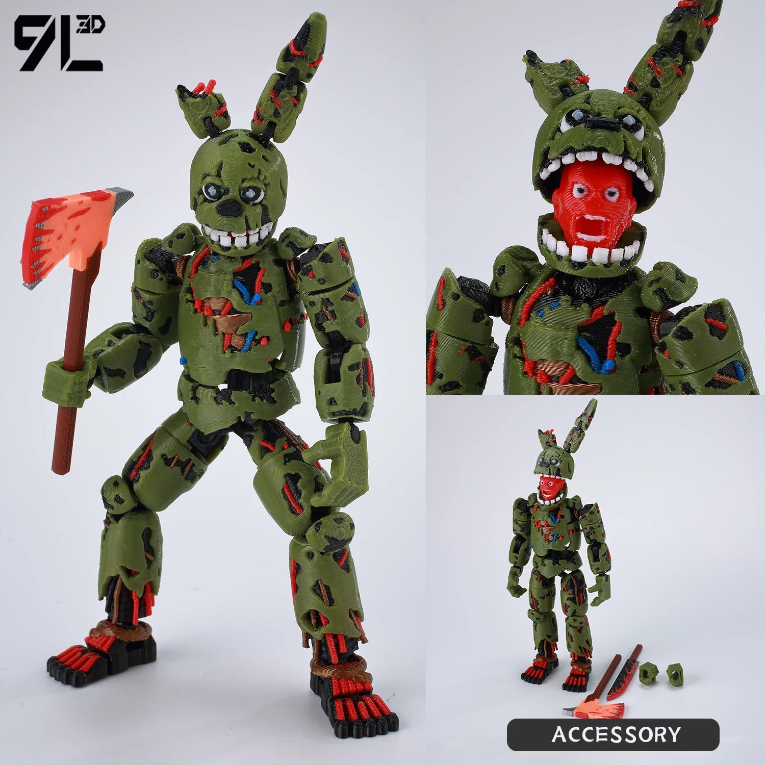 9L3D Printed FNAF Freddy Fazbear's Pizza Springtrap Toys Action Figures Anime Model Lucky13 Dummy13 Titan13 Ornaments Gifts