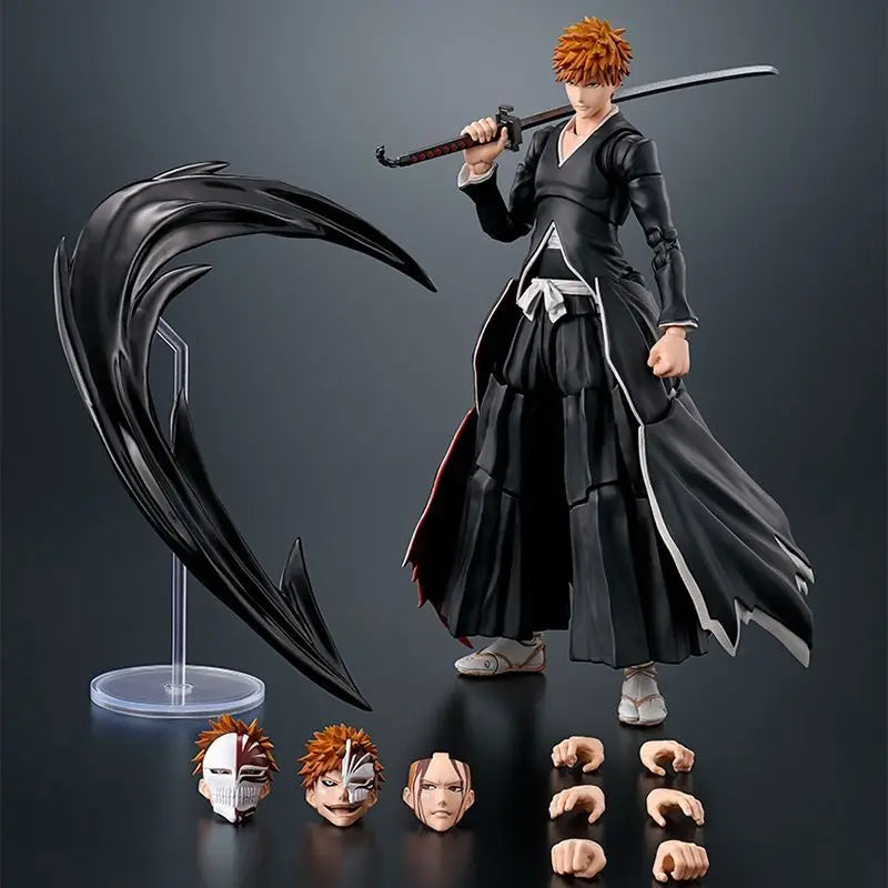 Original BANDAI S.H.Figuarts BLEACH Kurosaki Ichigo GETSUGATENSHO PVC Action Figure Model Genuine Collector Figurine Toy Gift