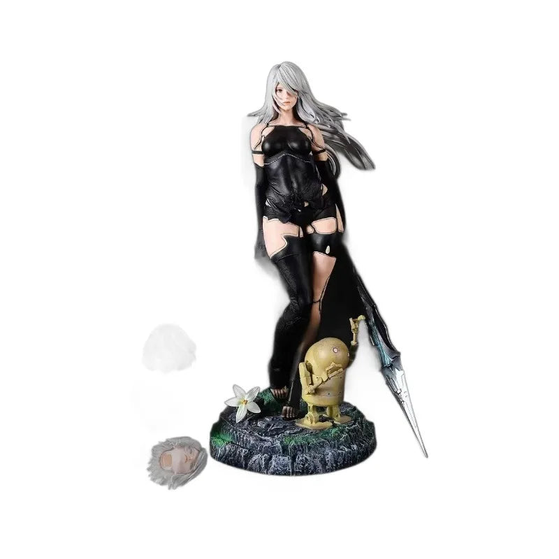 NieR:Automata Nier Battle Damaged Bust, Interchangeable Head Sculpt with Detailed Damage Effects, Collectible Gift