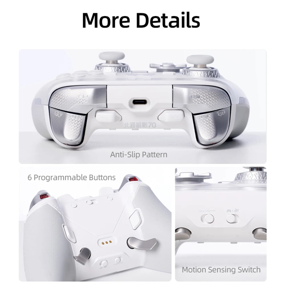 BEITONG KP70 Haptic Feedback Wireless Game Controller, Dual Auto-Sense Trigger, 6 Back Paddlesfor PC/Switch/iOS/Android/Steam