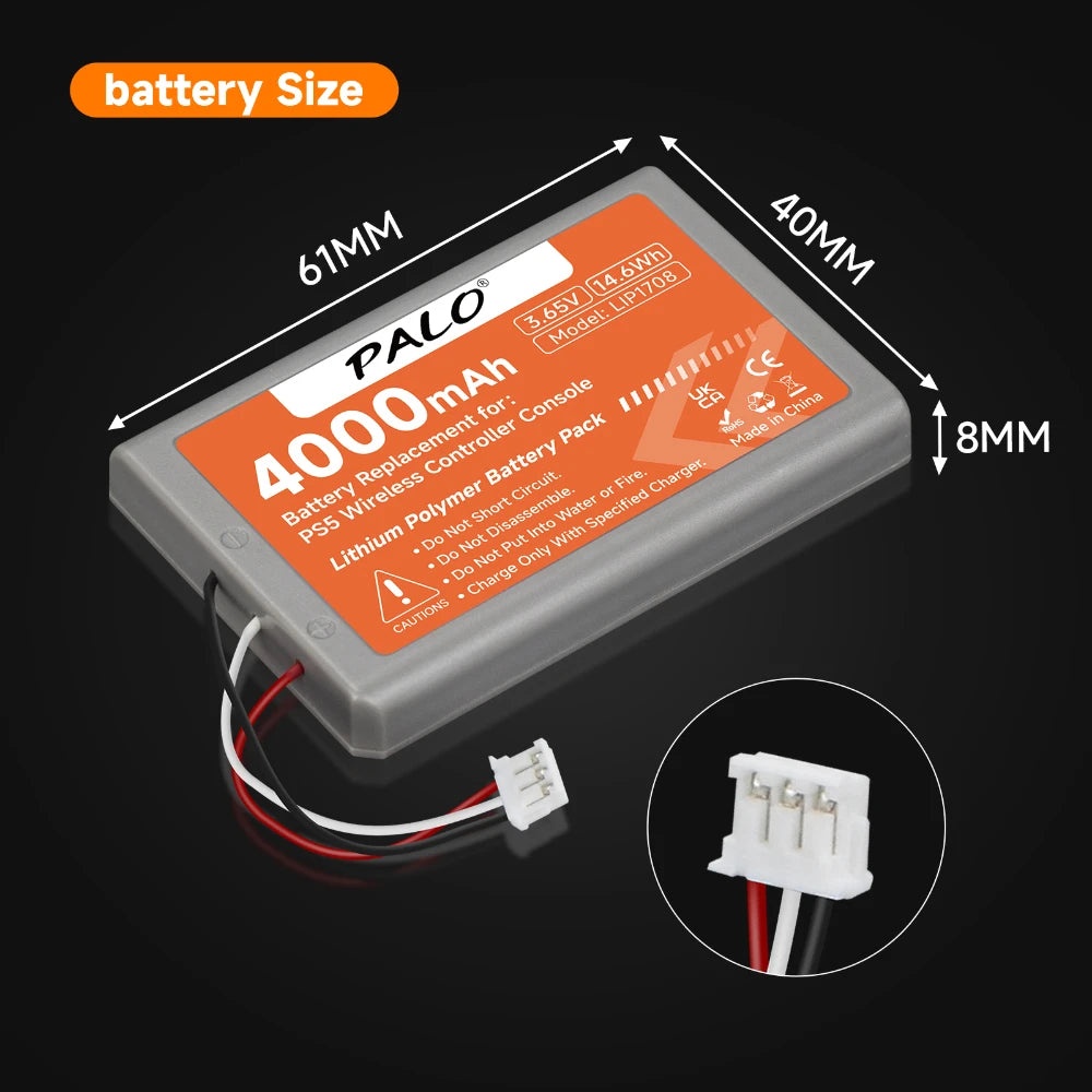 4000mAh PS5 PS 5 Wireless Controller Akku für Sony Playstation 5 LIP1708 Dualsense Gamepad Controller CFI-ZCT1W CFI-ZCT1J