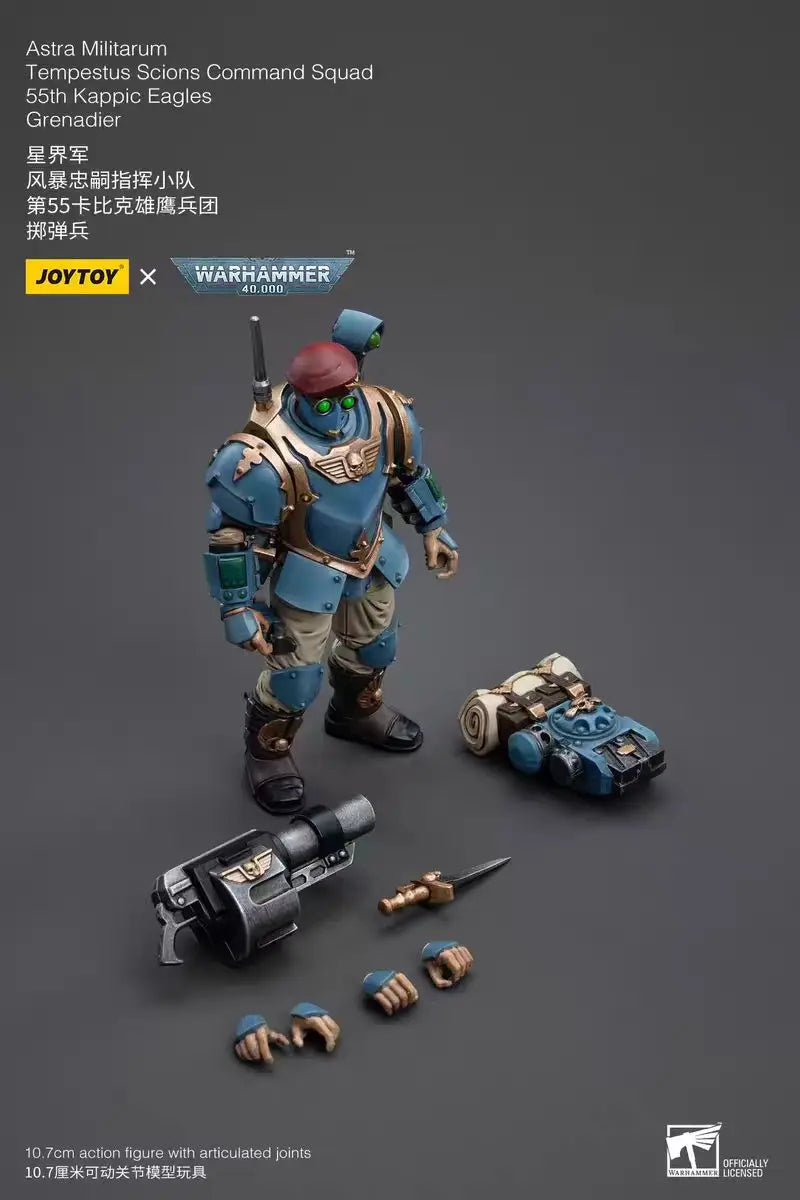 【In Stock】JOYTOY Warhammer 40K Astra Militarum Tempestus Scions Command Squad 55th Kappic Eagles 5PCS 1/18 Anime Figure