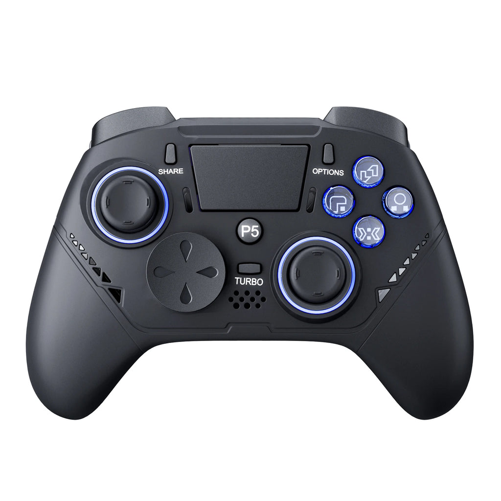 GAMINJA P516F Wired Game Controller For P5/Android/PC Transparent RGB Light Crystal Buttons Hall Sensor Joystick Ergonomic