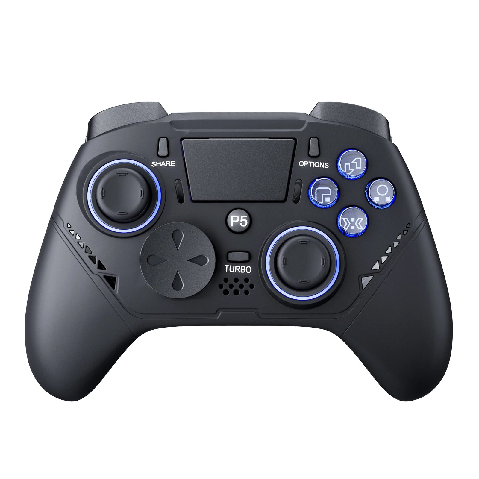 GAMINJA P516F Wired Game Controller For P5/Android/PC Transparent RGB Light Crystal Buttons Hall Sensor Joystick Ergonomic