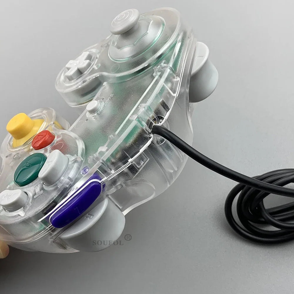 Transparent for GameCube For NGC Gamepad One Button Wired Game Controller Joystick for NGC Game Console Dropshipping