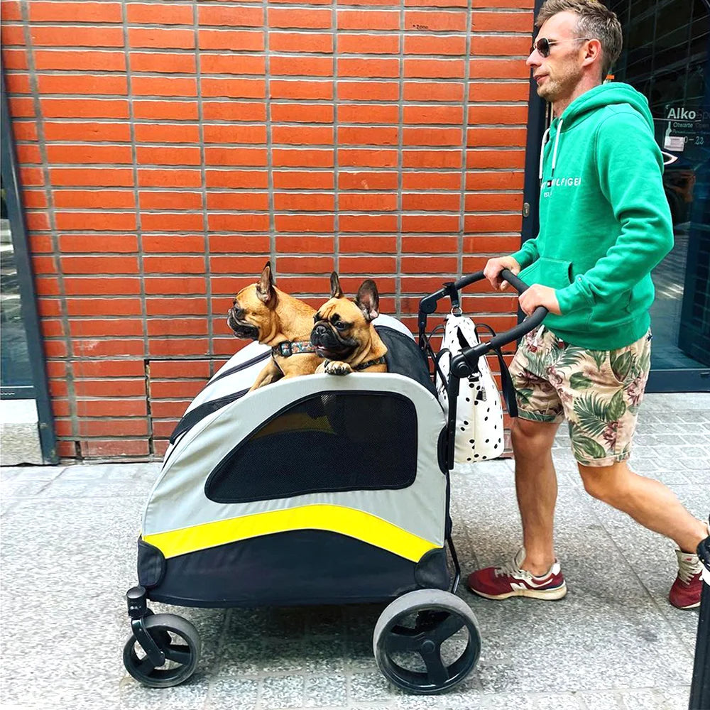 Premium Hundebuggy Kinderwagen 4 Rad Faltbarer Wagen Reisespaziergang Haustier Jogger Wagen Für Kleine Mittelgroße Große Hunde