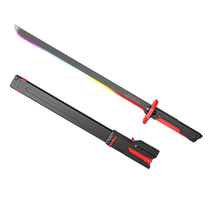 Colorful Streamer Glowing Sword Toys with Spark & Smoke Effect Light Sword Kids Adult Toys Holiday Props Sword Decompression Toy