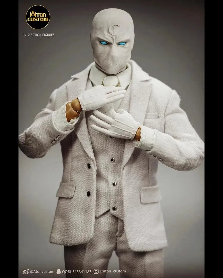 1/12 Mr. Night Figures Aton Custom Moonlight Knight Suit Design Battle Damaged Design Movable Humanoid Aton Custom Birthday Gift