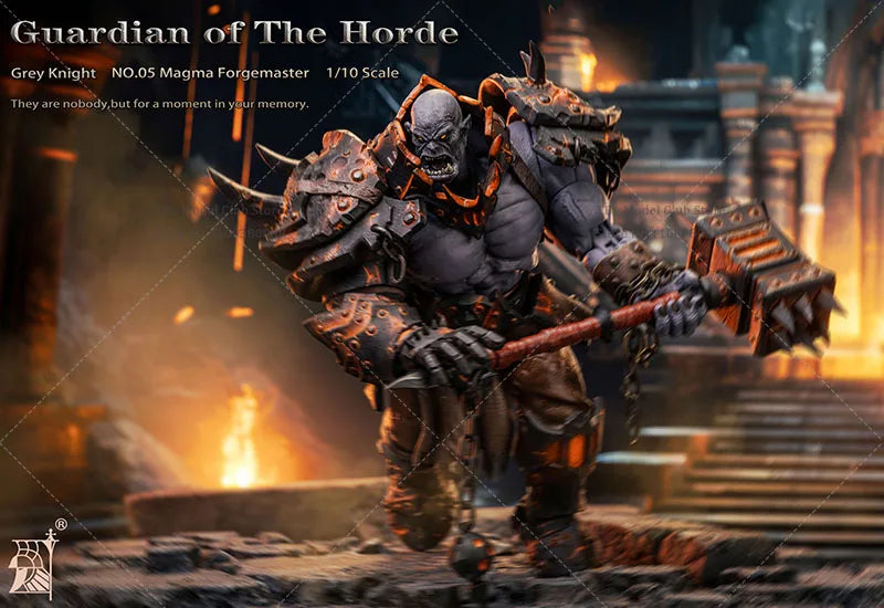 【Grey Knight NO.05】1/10 Scale WOW Guardian of The Horde Master Magma Forgemaster  Barbarian Orcs Anime Figure PVC Model Toys