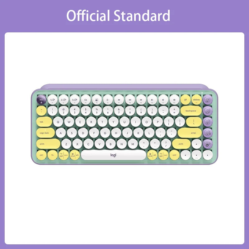 Original Logitech Pop Keys Wireless Mechanical Keyboard Logi POP Mouse Dream Violet 87keys Keyboard Mouse Combos Set For Iaptop