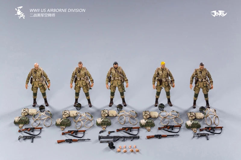 JOYTOY 1/18 3.75 Action Figures WWII US Airborne Division Anime Collection Military Model For Gift