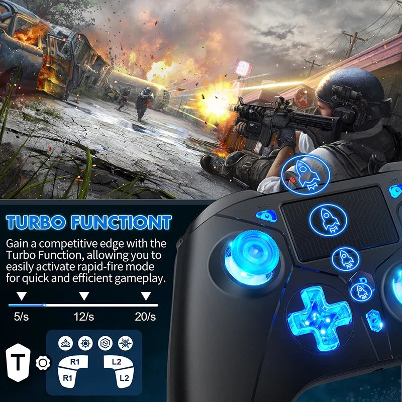 Wired Controller for PS5/PS4/Pro PC Console Remote Control Handle Gamepad Turbo Dual Vibration 2m Cable No Delay Instant Connect
