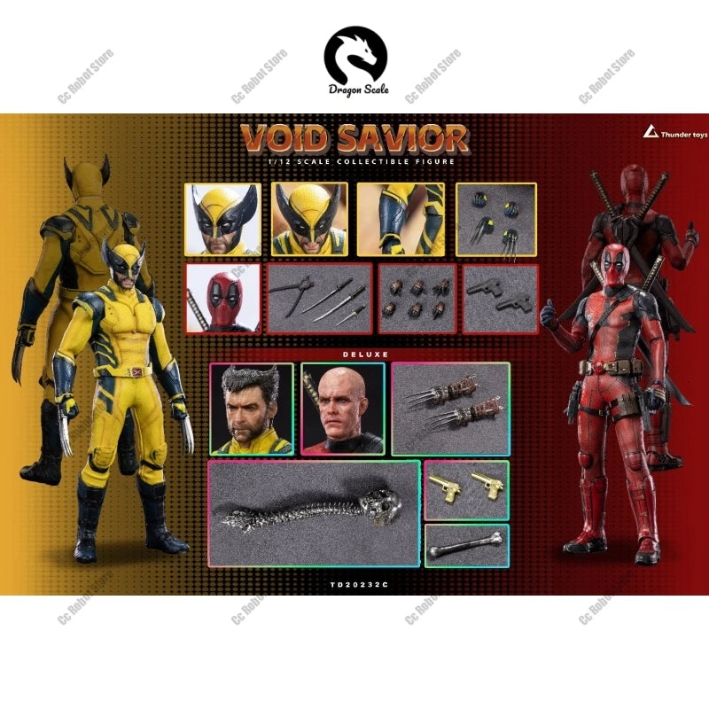 [In Stock] 1/12 Thunder Original Toys Void Saviour TD20232 Deadpool Wolverine, 6-Inch Complete Set, Action Figure Toy