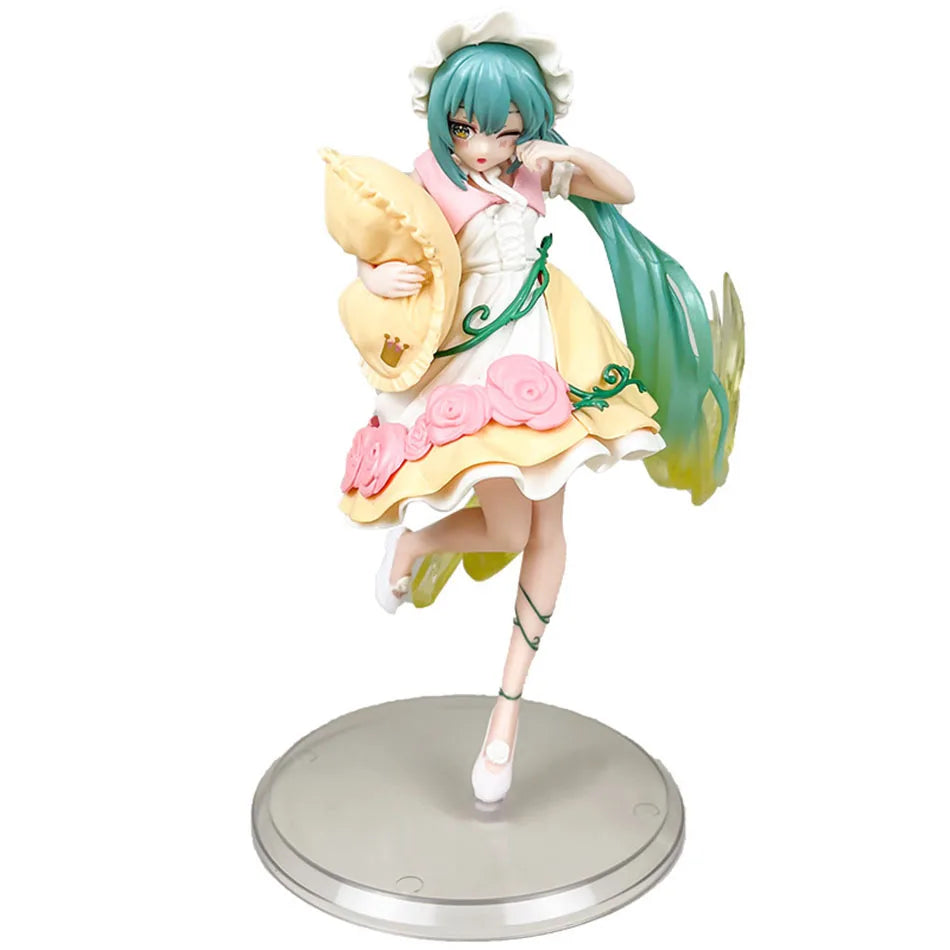 18cm Anime Hatsune Miku X Cinnamoroll Figure panda series Cute Statue  PVC Model Doll Toy children Birthday Christmas Gift