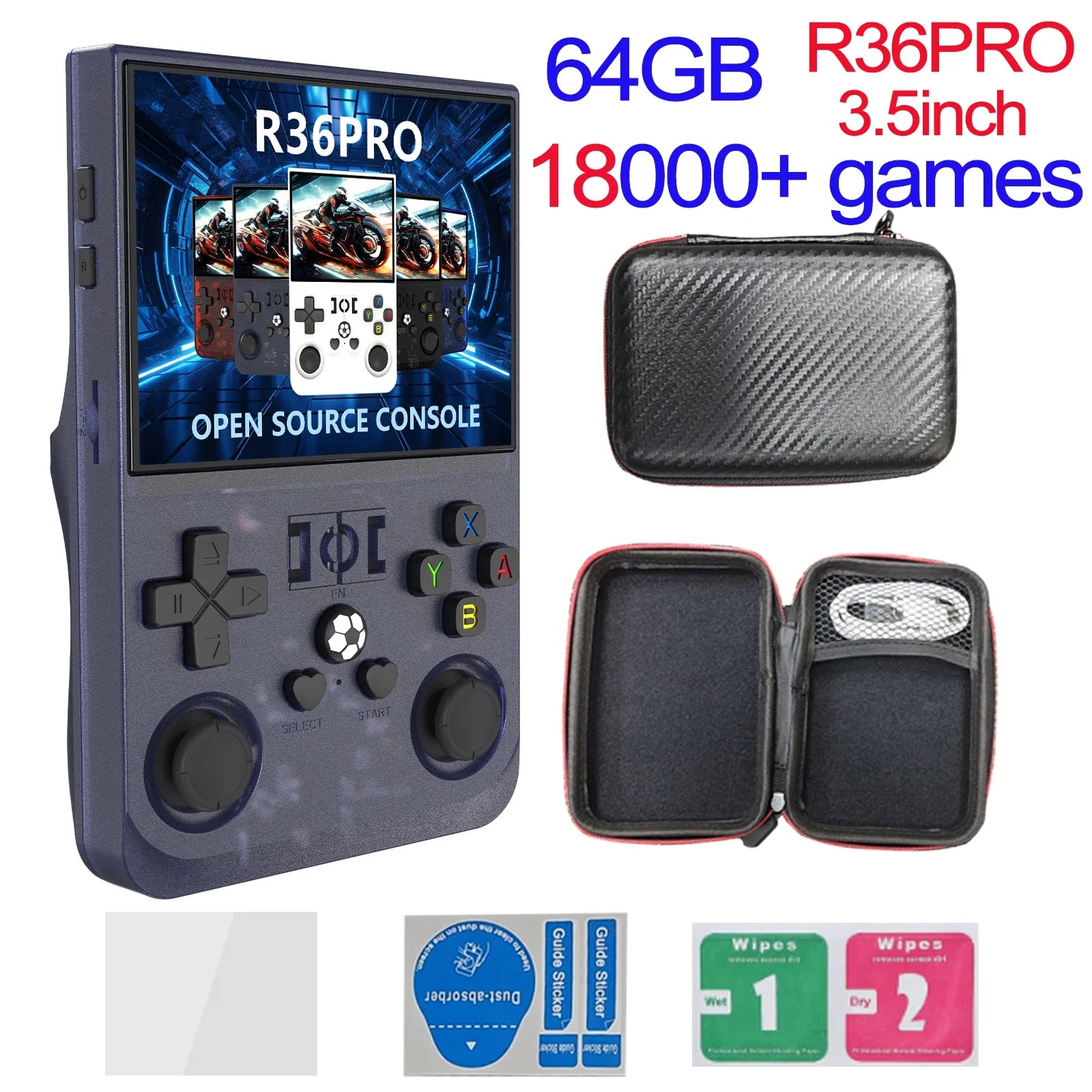 R36MAX Игрална конзола 64GB 128GB 18000+ ИГРИ Linux система 4.0-инчов K36 срещу R36S 3.5-инчов джобен видео плейър. Не е необходимо изтегляне.