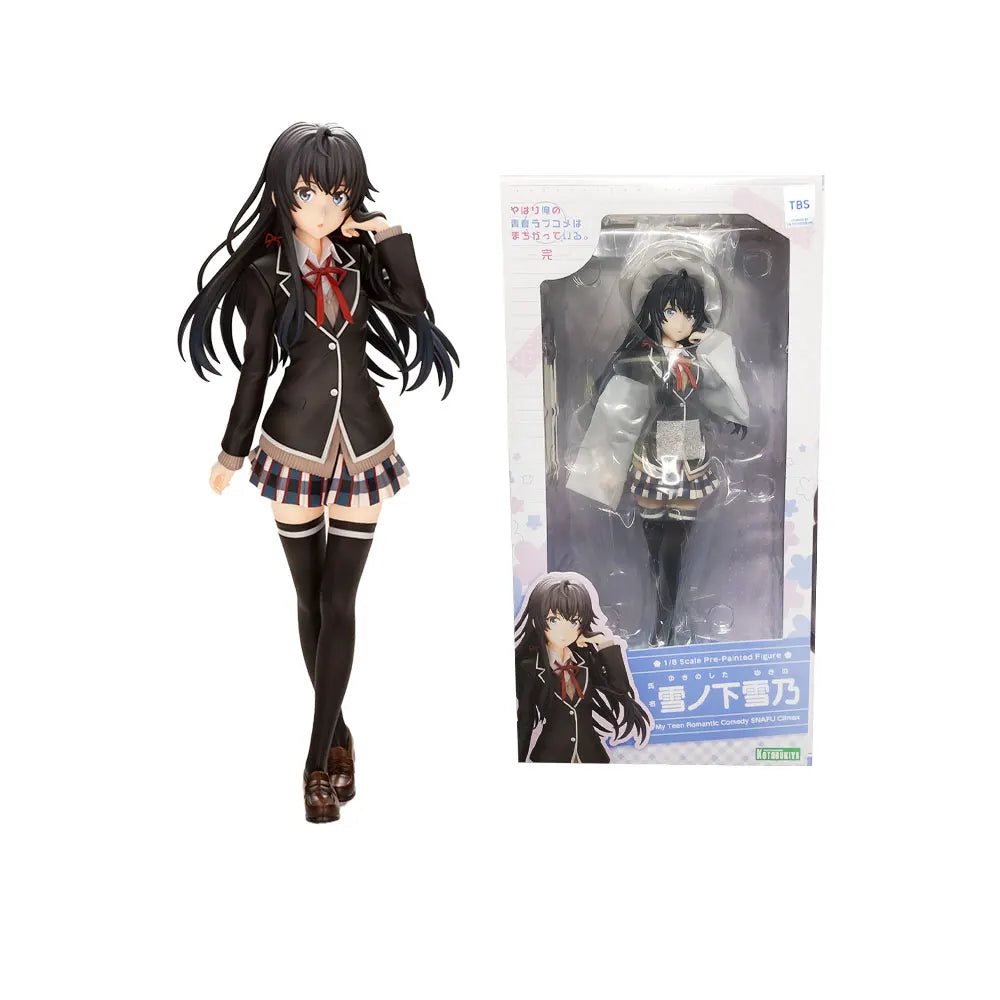 20CM Anime Yahari Ore no Seishun Love Comedy Figure Yukinoshita Yukino Standing School Uniform Anime Model Toy Gift Collection