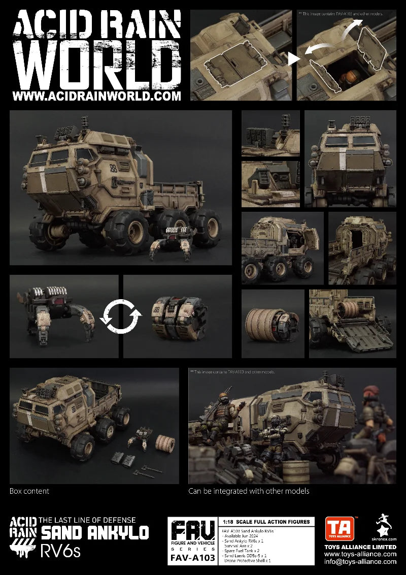 In Stock Original Acid Rain War Unit 88 FAV-A103 FAVA103 Sand Ankylosaurus RV6s A104 Imani 3.75 Inches 1:18 Toy Collection Gift