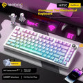 LEOBOG Hi75C Механична клавиатура 3 режима/кабелен комплект с гореща замяна с копче RGB алуминиево уплътнение Hi75C Комплект клавиатура за компютър, персонализиран подарък