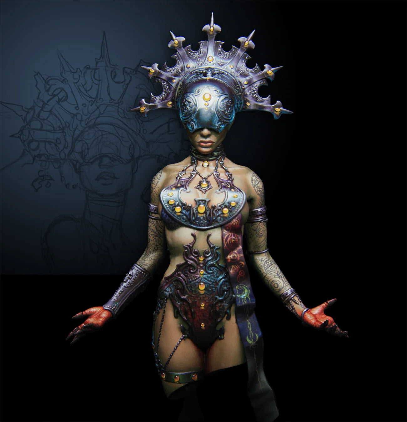 Resin Model figure Bust, Genesis, GK, Elephant, Fantasy theme, Unassembled and unpainted kit