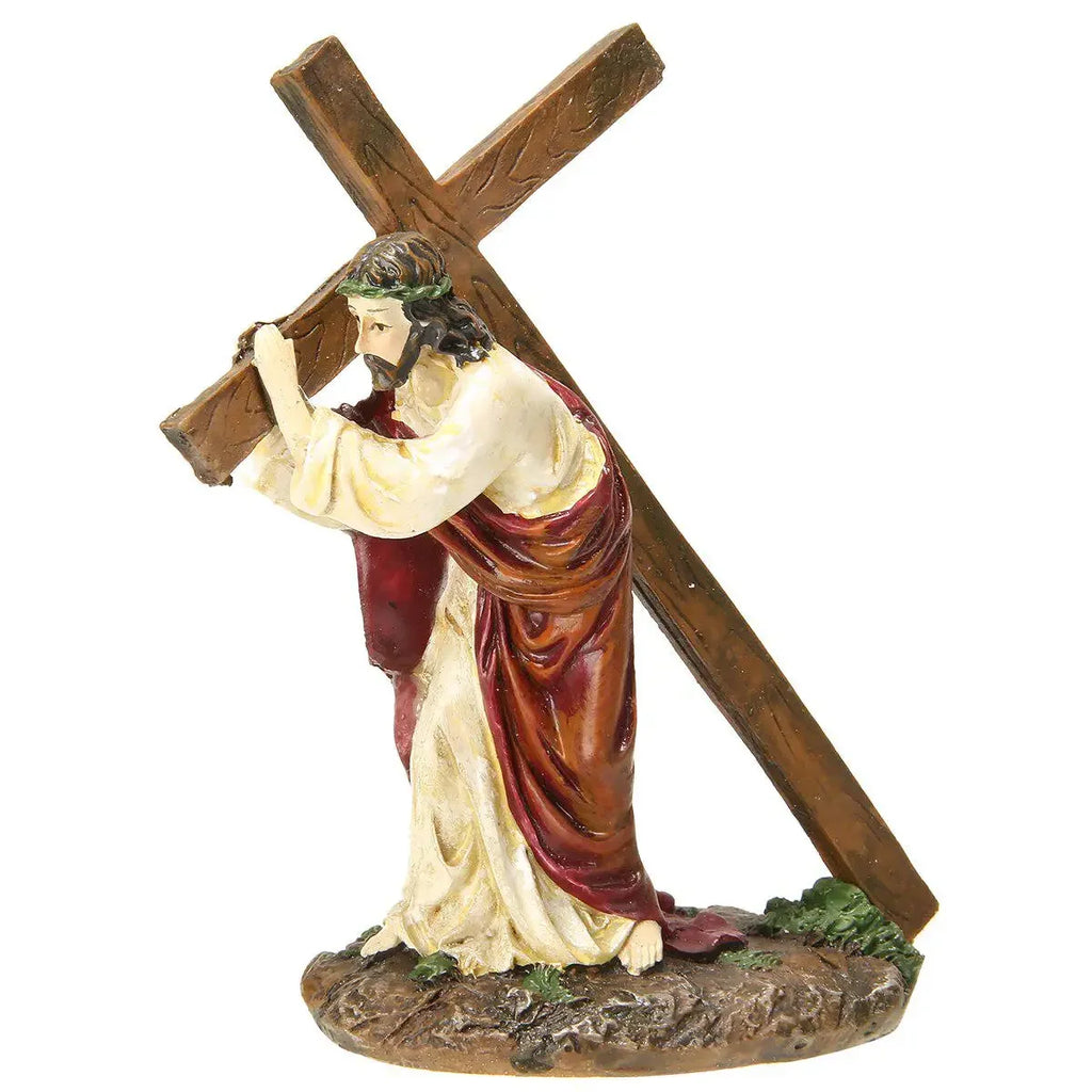 Crucifix Statue Jesus Cross Resin Statue Christ Figure Catholic Religious Accessories Decor
