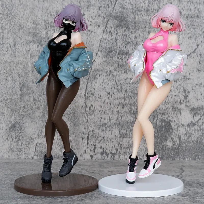 In Stock 22.Cm Luna Illustration By YD Anime Figure Sexy Black Pink Mask Girl Action Figure Pvc Collectible Model Doll Toys