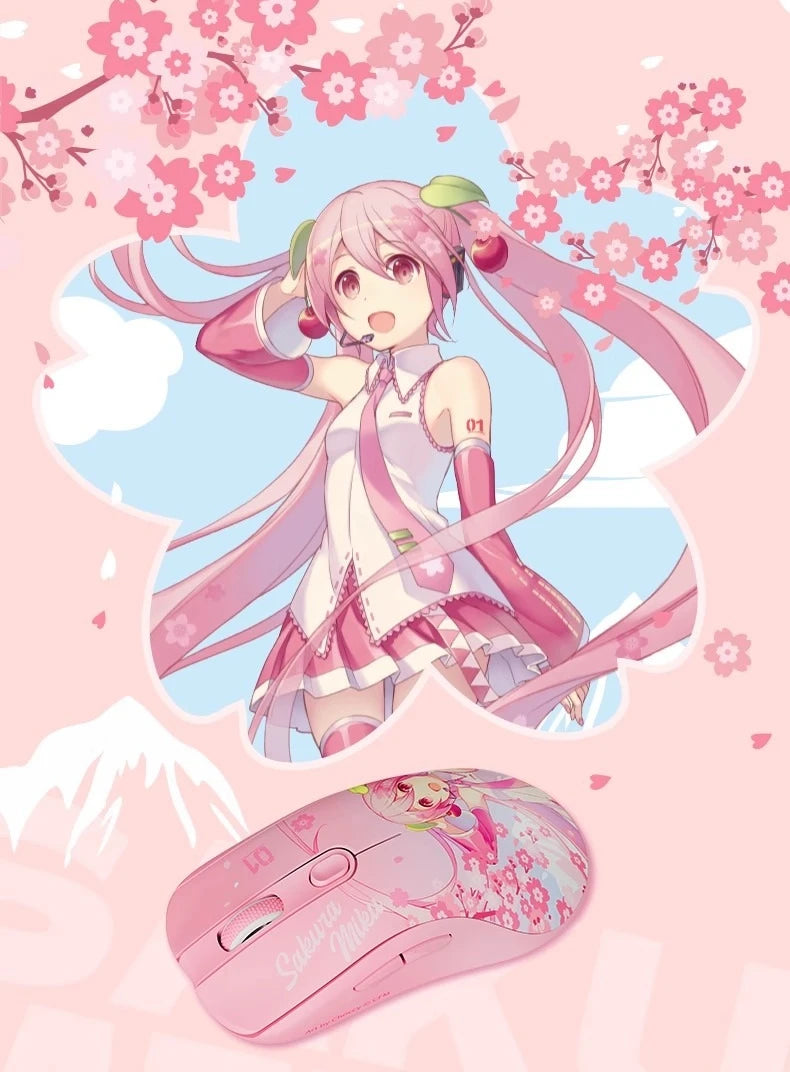 Anime Hatsune Miku 5108B Plus Sakura Future Co branded Mechanical Keyboard Sakura Pink Girl Office Bluetooth Wireless
