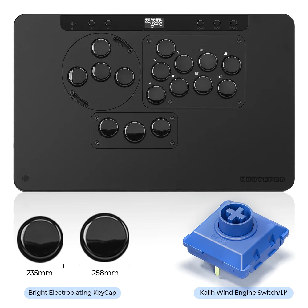 Haute42 Arcade Leverless Controller HautePad X Stickless Fightstick For PC/PS4/PS5 Hitbox Controller Ambient RGB PL/ MX Module