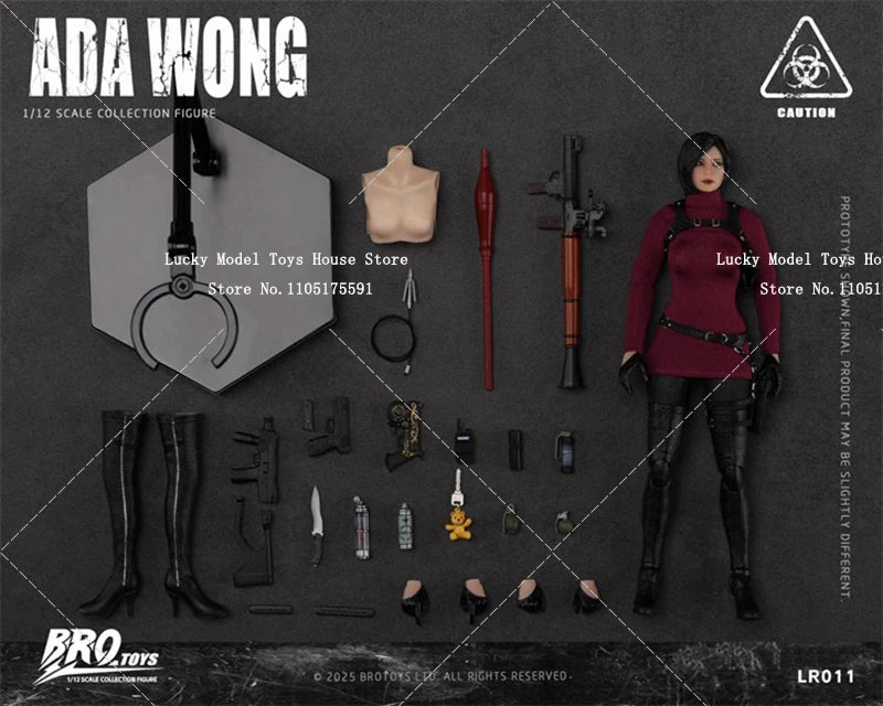 In Stock 1/12 Rolling Eyes Design Ada Wang Red Sweater 6inch BROTOYS LR011 Spy Female Killer Action Figure Model Collection