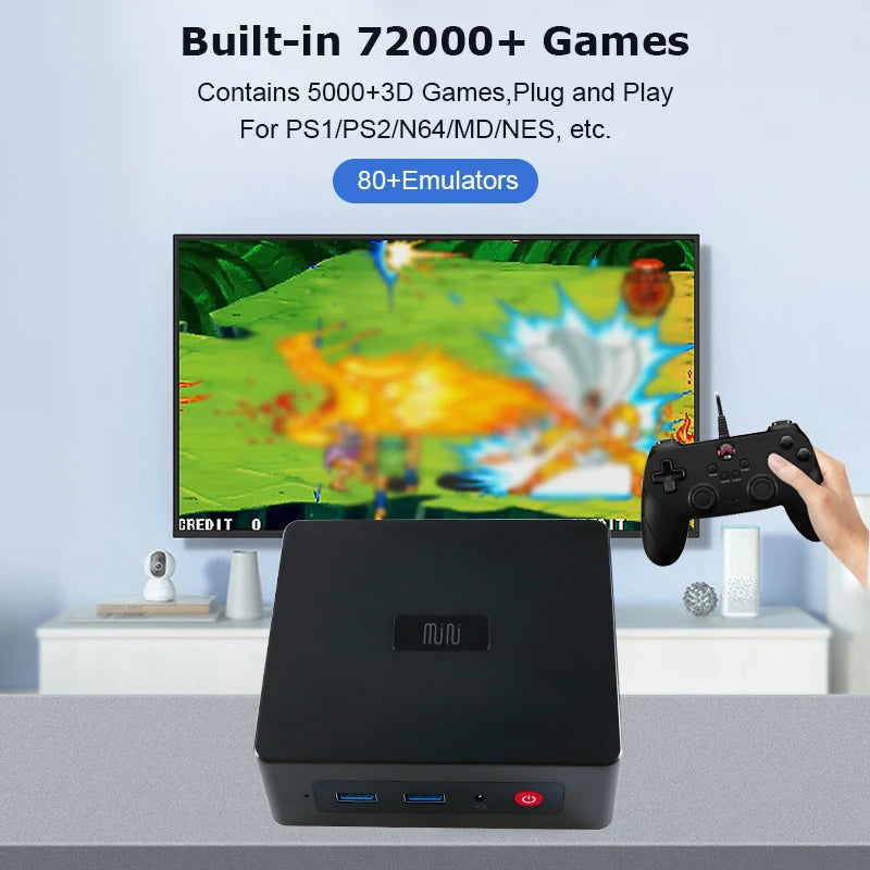 TSINGO Retro Super Console GK Mini Win11+Batocera 72000+Games 80+Emulators With 2.4G/5.8G Wifi 4K Plug And Play For PS2/WII/WIIU