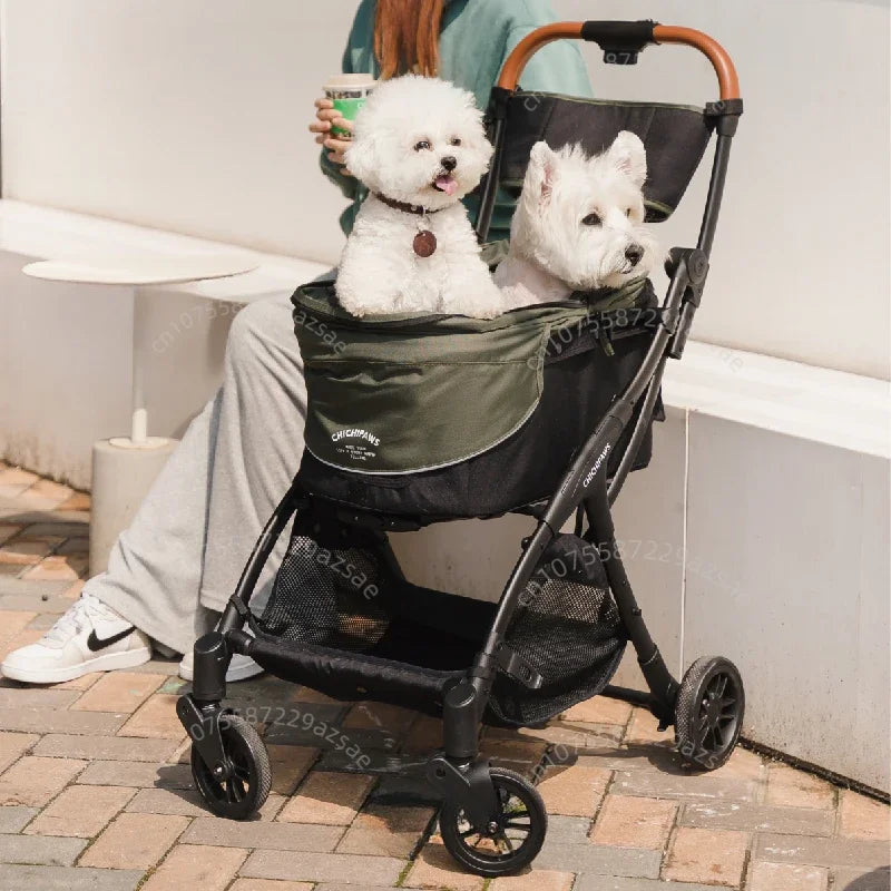 Lightweight Foldable Pet Stroller Small Dog Stroller Multifunctional Pet Stroller Ventilated and Breathable Pet Car