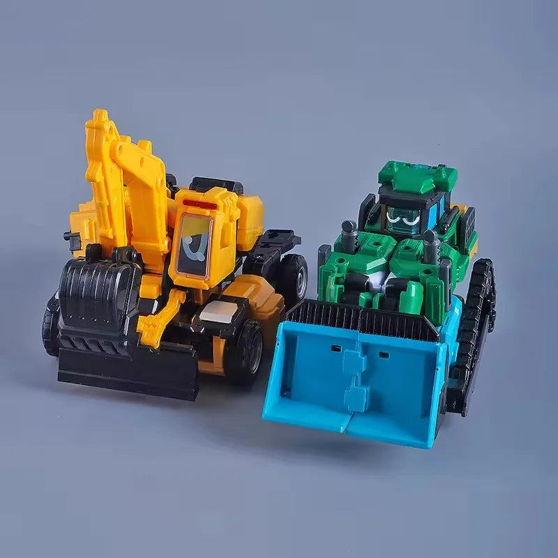 In Stock Transformation Toy Metal Cardbot Fire Engine HEAVY IRON Trailer Cargo Truck Transformation Robot Car Figure Boy Gifts